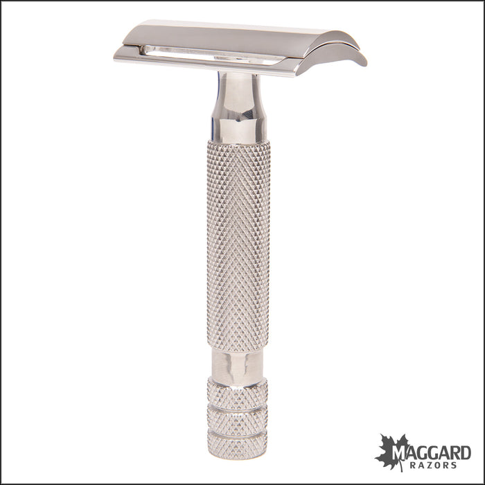 Maggard Razors SS70 Safety Razor Head, Polished Stainless Steel, CNC Machined