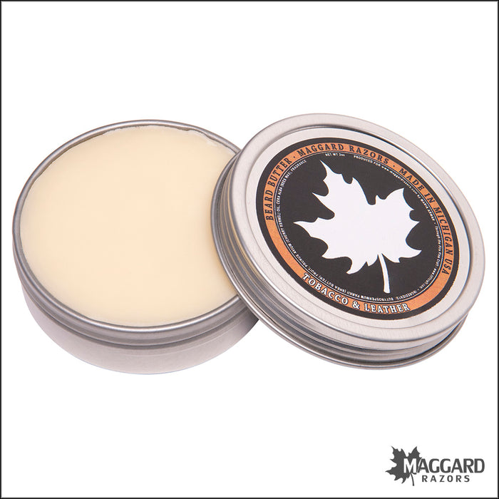 Maggard Razors Tobacco and Leather Artisan Beard Butter, 2oz