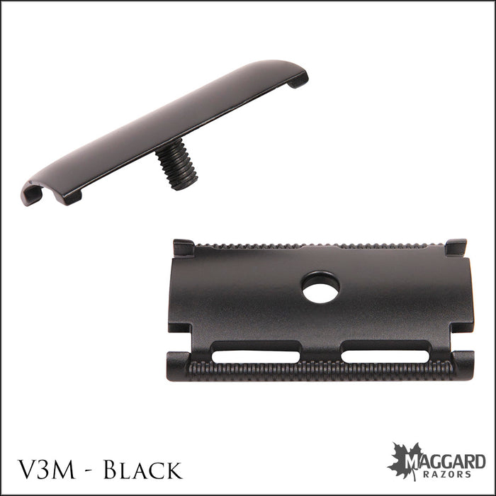 Maggard Razors BLACK Series: Basic Wet Shaving Starter Kit with Black Anodized Razor
