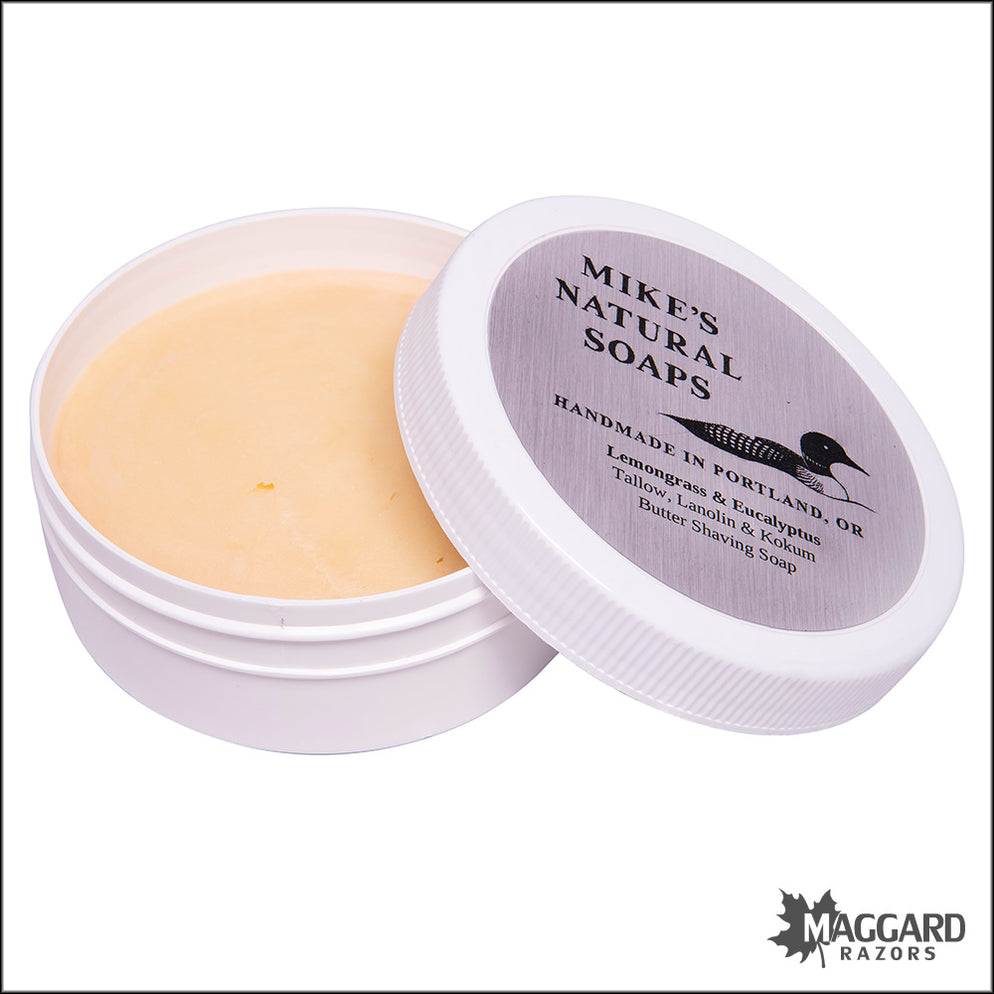 Mike's Natural Soaps Lemongrass & Eucalyptus Artisan Shaving Soap, 5oz