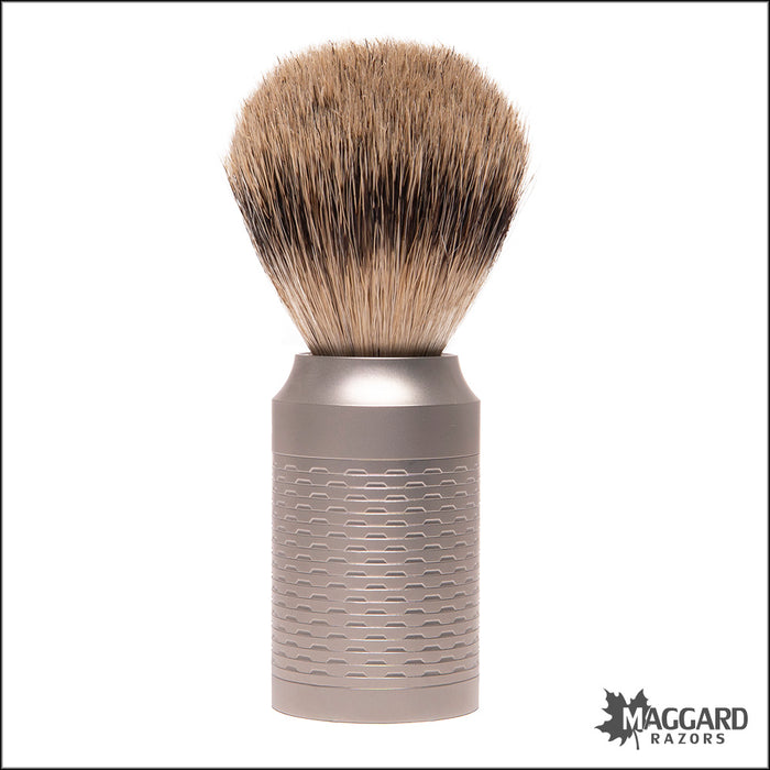 Muhle 091M94 Rocca Stainless Steel Silvertip Badger Shaving Brush with Replaceable Knot, 21mm - Matte Finish