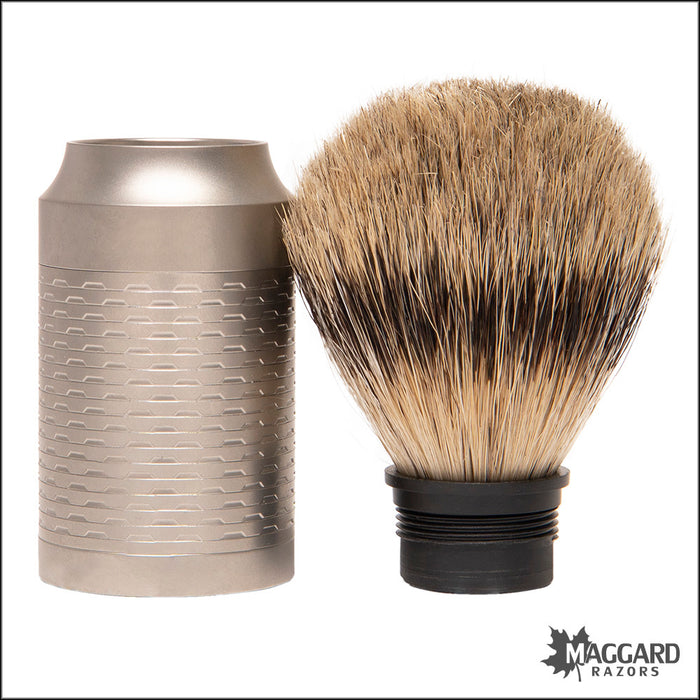 Muhle 091M94 Rocca Stainless Steel Silvertip Badger Shaving Brush with Replaceable Knot, 21mm - Matte Finish