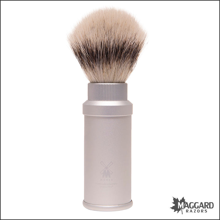 Muhle 31m530 Anodized Aluminum Silvertip Fibre Synthetic Travel Brush, 21mm