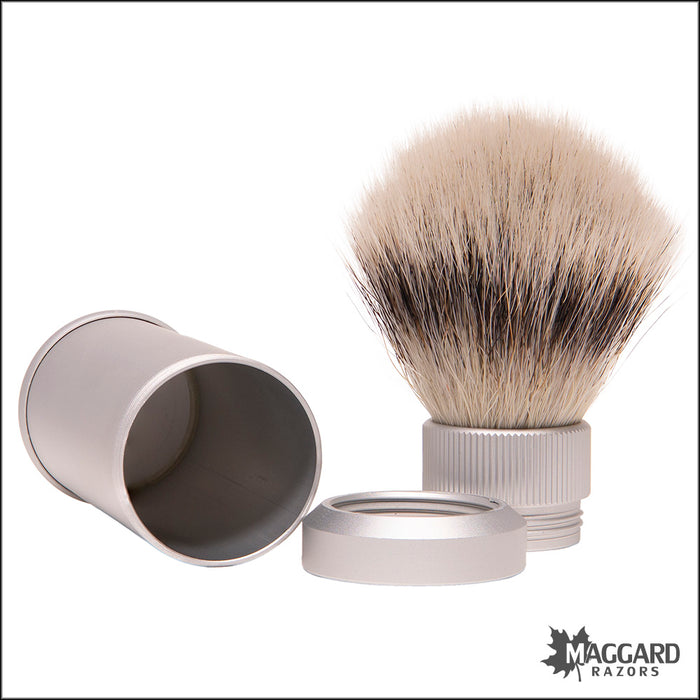 Muhle 31m530 Anodized Aluminum Silvertip Fibre Synthetic Travel Brush, 21mm