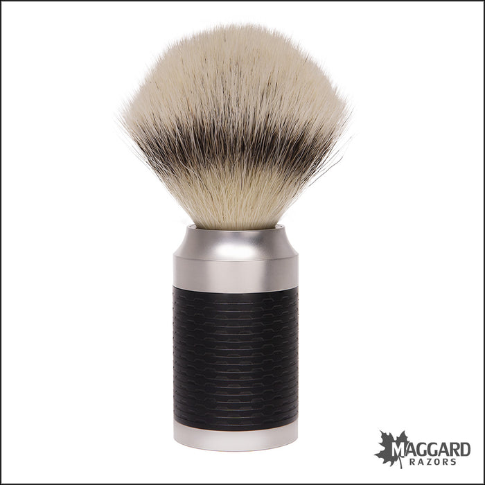 Muhle 31M96 Rocca Black and Stainless Steel Silvertip Fibre Synthetic Shaving Brush with Replaceable Knot, 21mm