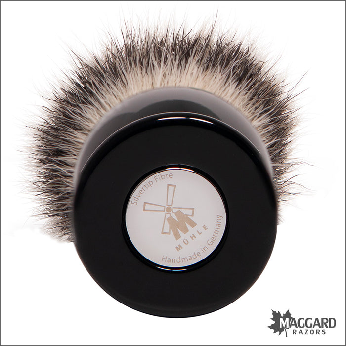 Muhle 33K256 Black Resin Handle Silvertip Fibre Synthetic Shaving Brush, 23mm