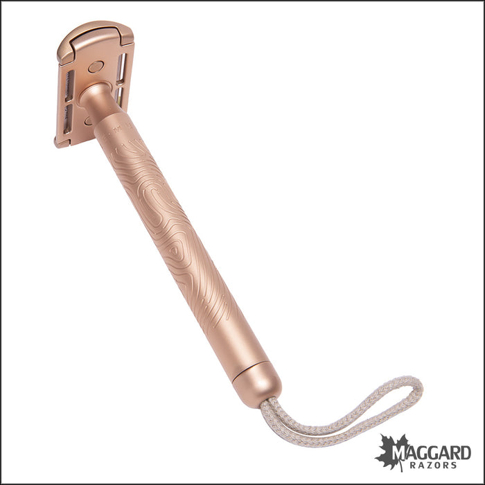 Muhle Companion Unisex Closed Comb DE Safety Razor, with Cord Hook - Rose Gold