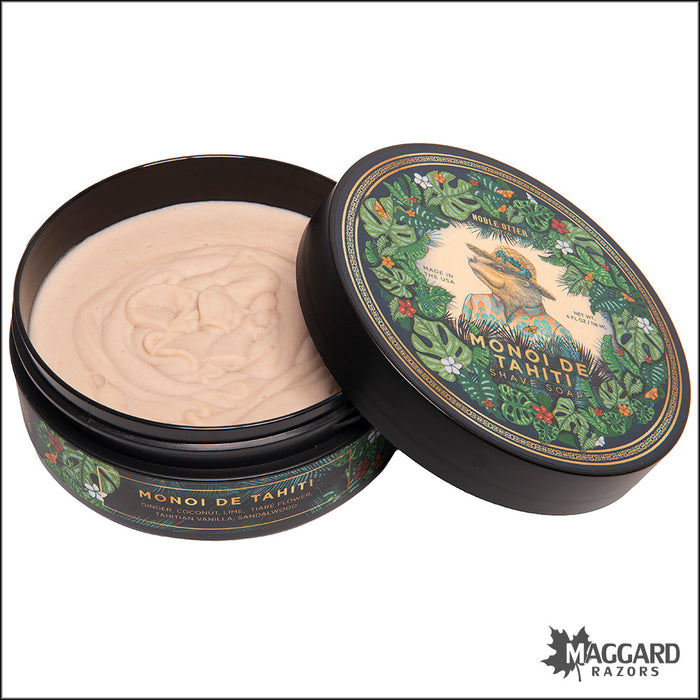 Noble Otter Soap Co. Monoi de Tahiti Artisan Shaving Soap, 4oz