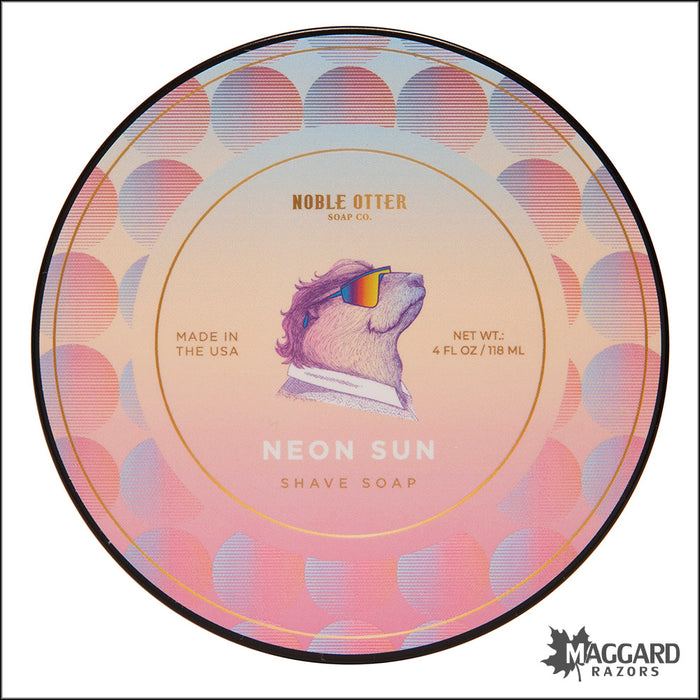 Noble Otter Soap Co. Neon Sun Artisan Shaving Soap, 4oz