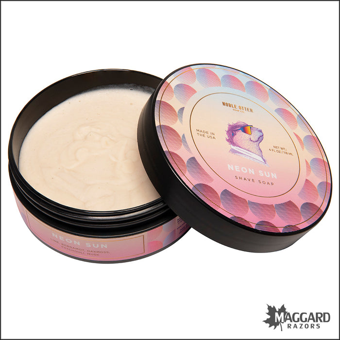 Noble Otter Soap Co. Neon Sun Artisan Shaving Soap, 4oz