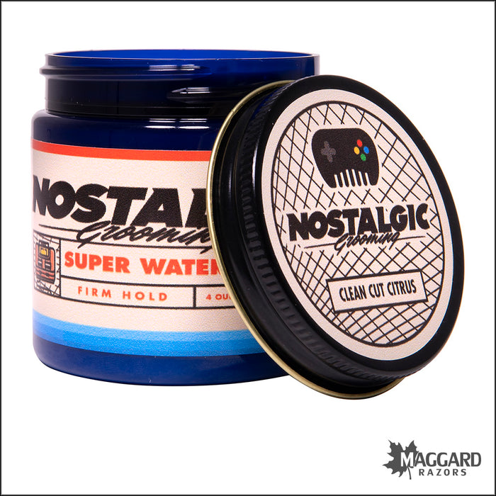 Nostalgic Grooming Clean Cut Citrus Super Water Based Firm Hold Pomade, 4oz