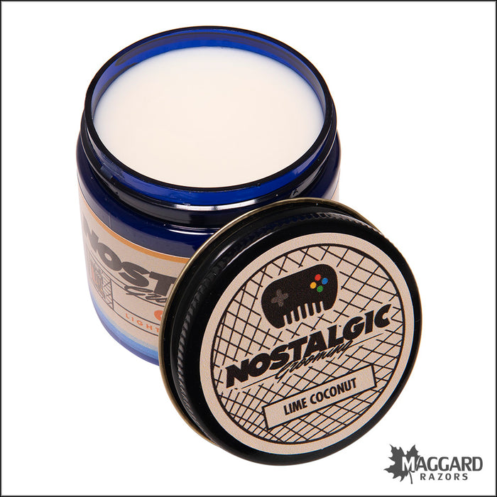 Nostalgic Grooming Lime Coconut Water Based Light Hold Cream Pomade, 4oz