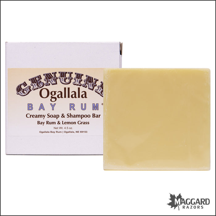 Ogallala Bay Rum and Lemon Grass Bath Shampoo Bar, 4.5oz