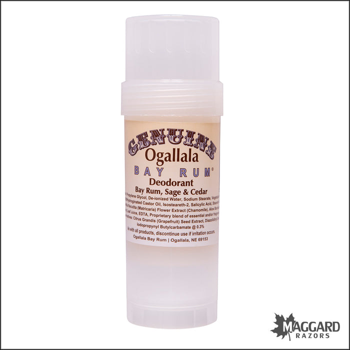 Ogallala Bay Rum, Sage and Cedar Deodorant Stick, 2.5oz