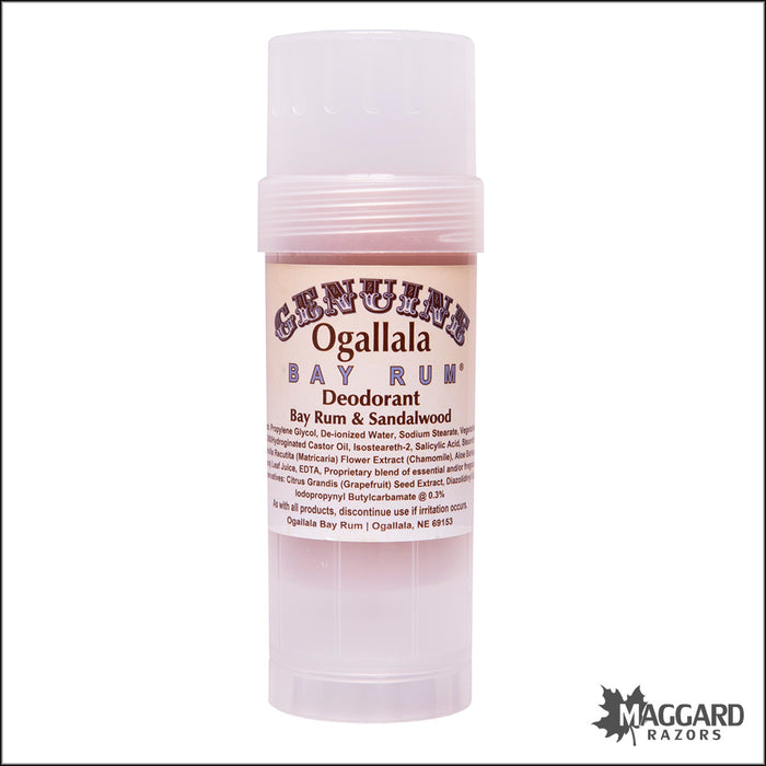 Ogallala Bay Rum and Sandalwood Deodorant Stick, 2.5oz