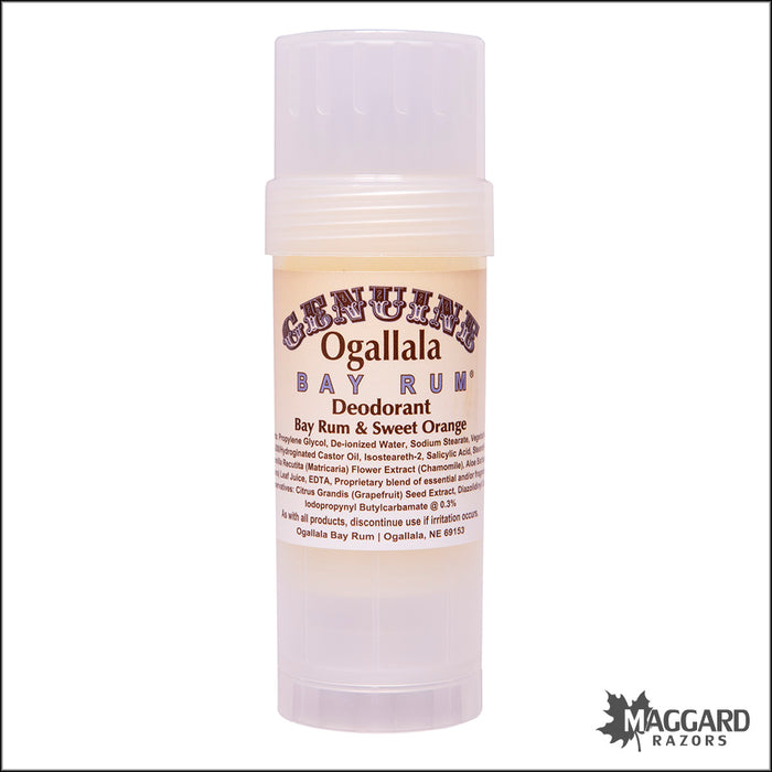 Ogallala Bay Rum and Sweet Orange Deodorant Stick, 2.5oz