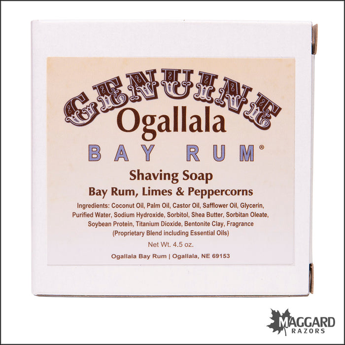 Ogallala Bay Rum, Limes and Peppercorns Shaving Soap, 4.5oz