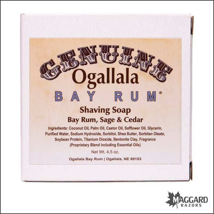 Ogallala Bay Rum, Sage and Cedar Shaving Soap, 4.5oz