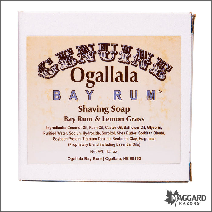 Ogallala Bay Rum and Lemon Grass Shaving Soap, 4.5oz