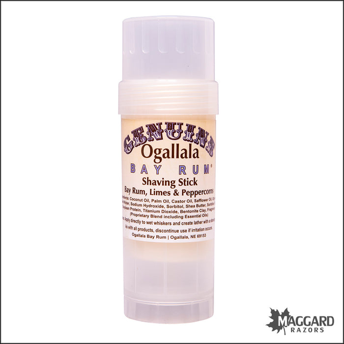 Ogallala Bay Rum, Limes and Peppercorn Shaving Soap Stick, 2.5oz