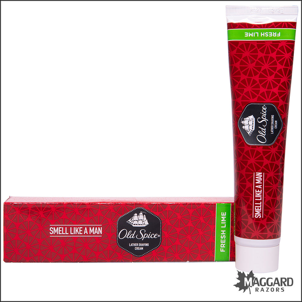 Old Spice Fresh Lime Shaving Cream, 70g Tube — Maggard Razors