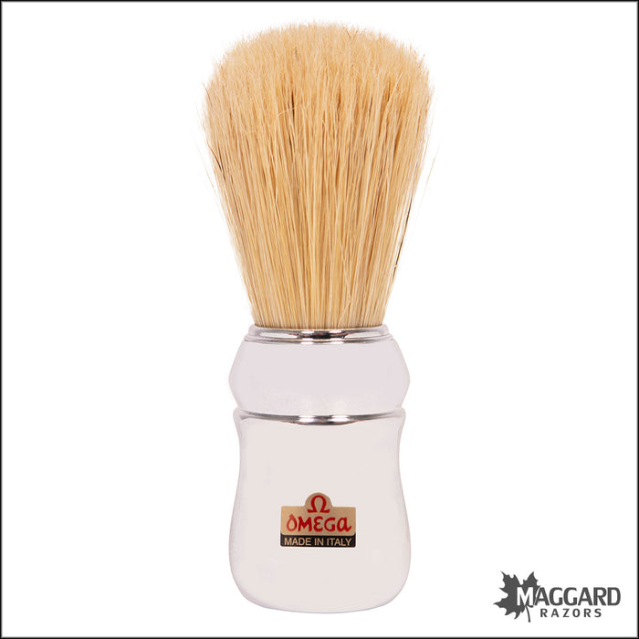 Omega Model 10048 Pro 48 Chrome Handle Boar Bristle Shaving Brush, 28mm