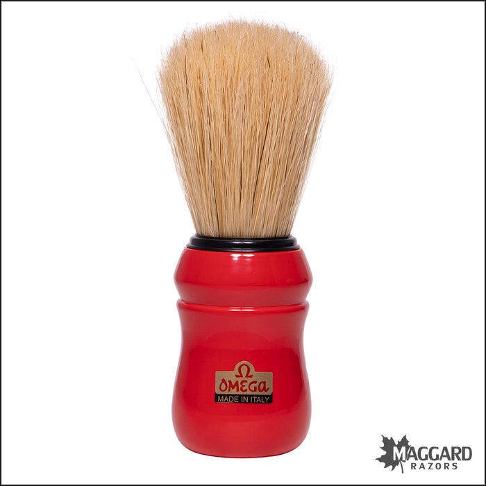 Omega Model 10049 Pro 49 Professional Boar Shaving Brush in Red, Black, or White, 26mm