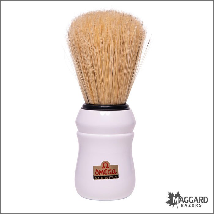 Omega Model 10049 Pro 49 Professional Boar Shaving Brush in Red, Black, or White, 26mm