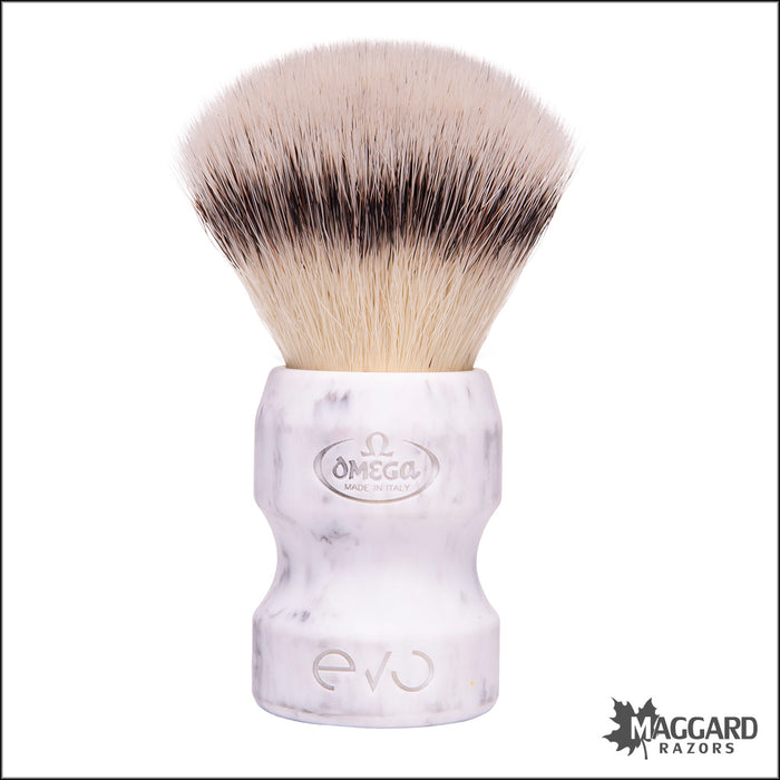 Omega EVO Model E1858 Resin Handle Synthetic Fiber Shaving Brush, 28mm