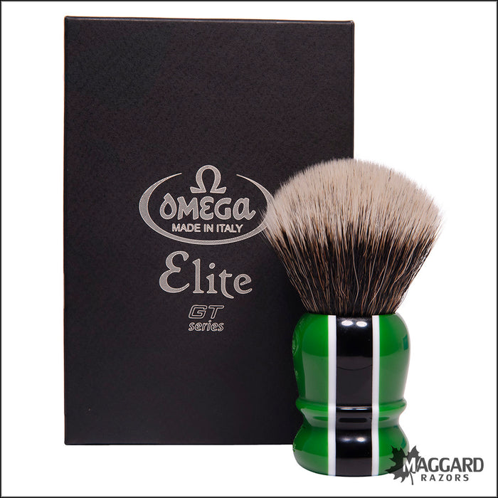 Omega Model MB1918 GT Series Resin Handle Elite Synthetic Fiber Shaving Brush, 29mm