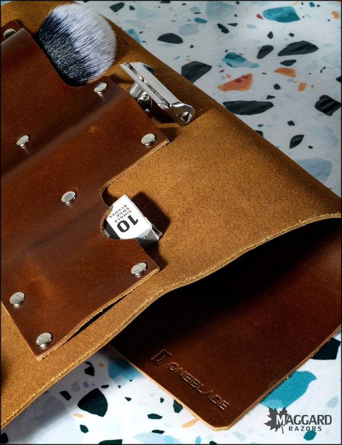 Oneblade Leather Dopp Kit, Brown