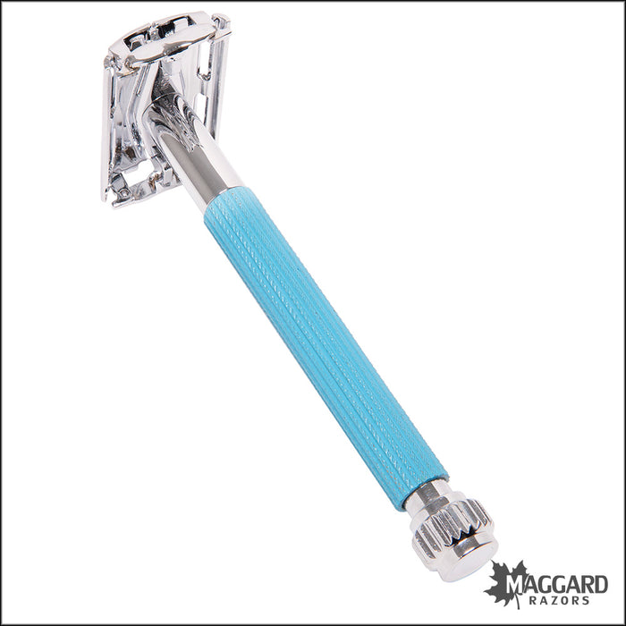 Parker 29L Blue Handle TTO Long Handled DE Safety Razor