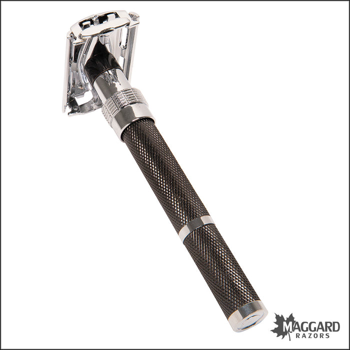 Parker 96R Black and Chrome Handle Butterfly TTO Closed Comb DE Safety Razor