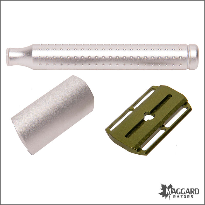 Parker AeroShave-L Machined Aluminum DE Safety Razor, Matte Finish