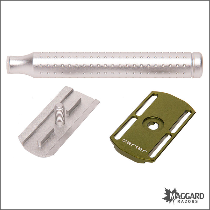 Parker AeroShave-L Machined Aluminum DE Safety Razor, Matte Finish