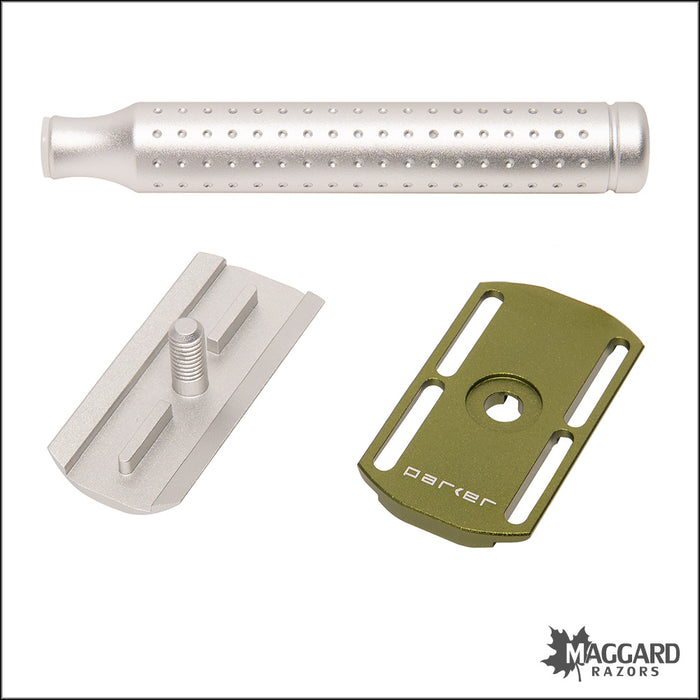 Parker AeroShave-S Machined Aluminum DE Safety Razor, Matte Finish