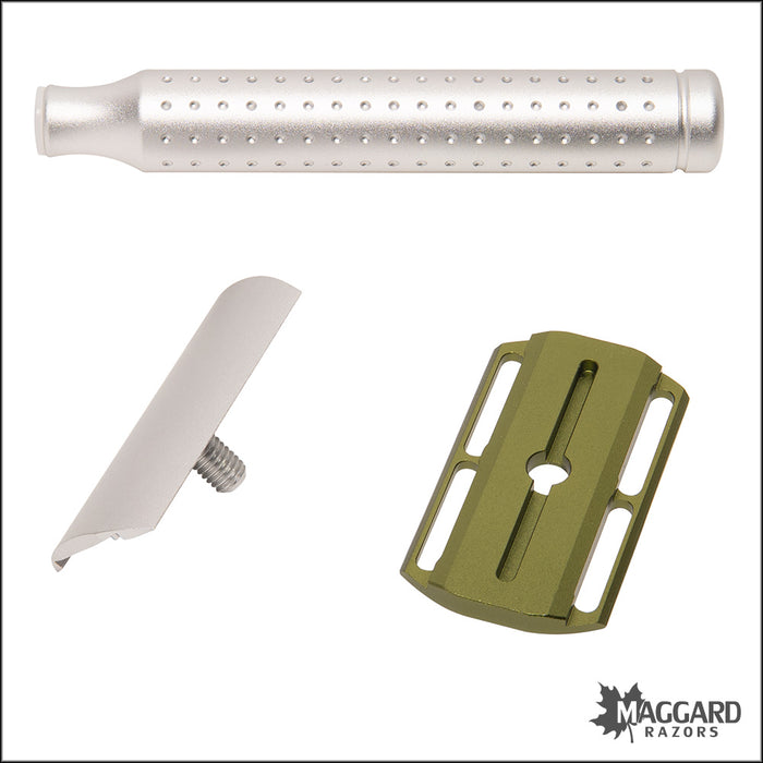 Parker AeroShave-S Machined Aluminum DE Safety Razor, Matte Finish