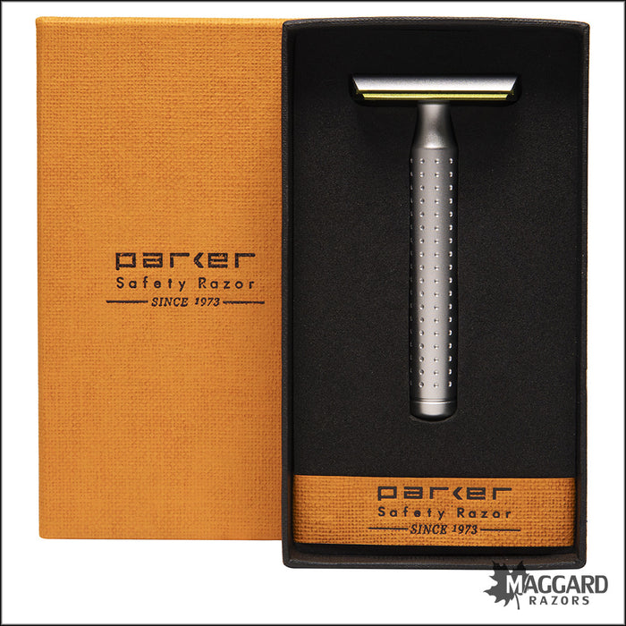 Parker AeroShave-S Machined Aluminum DE Safety Razor, Matte Finish