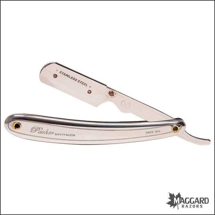 Parker SR1 Stainless Steel Handle Replaceable Blade Shavette Straight Razor