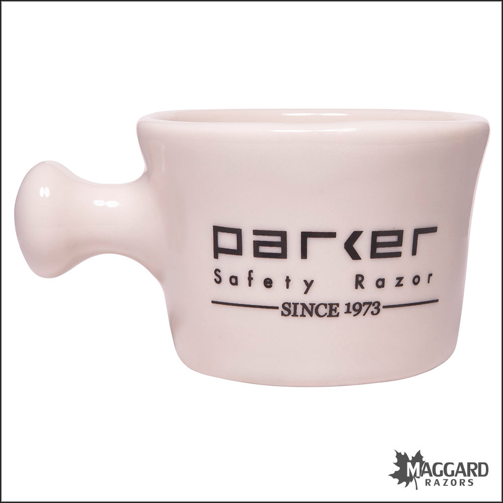 Parker Deluxe Stoneware Apothecary Style Shave Mug, Ivory