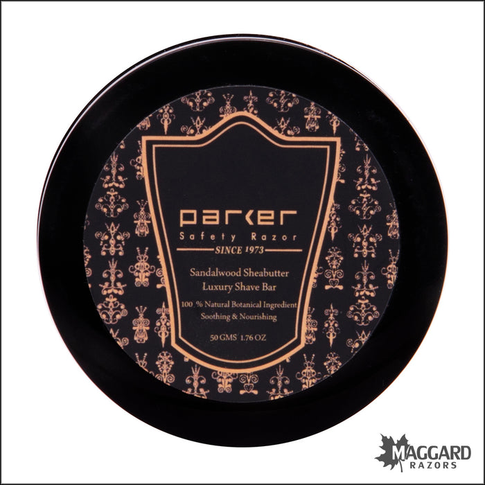 Parker Sandalwood and Shea Butter Shaving Soap in Travel Tub, 50g