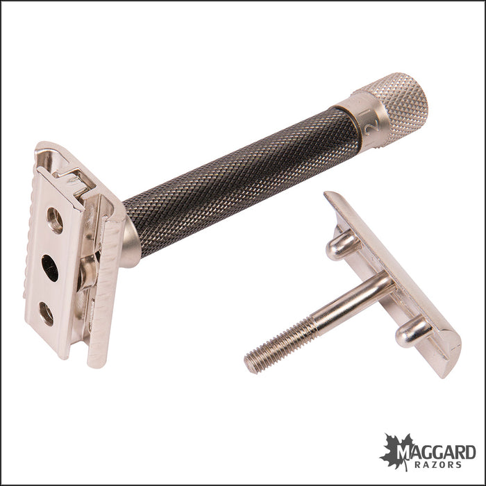 Parker Variant Graphite Gray Handle Adjustable DE Safety Razor
