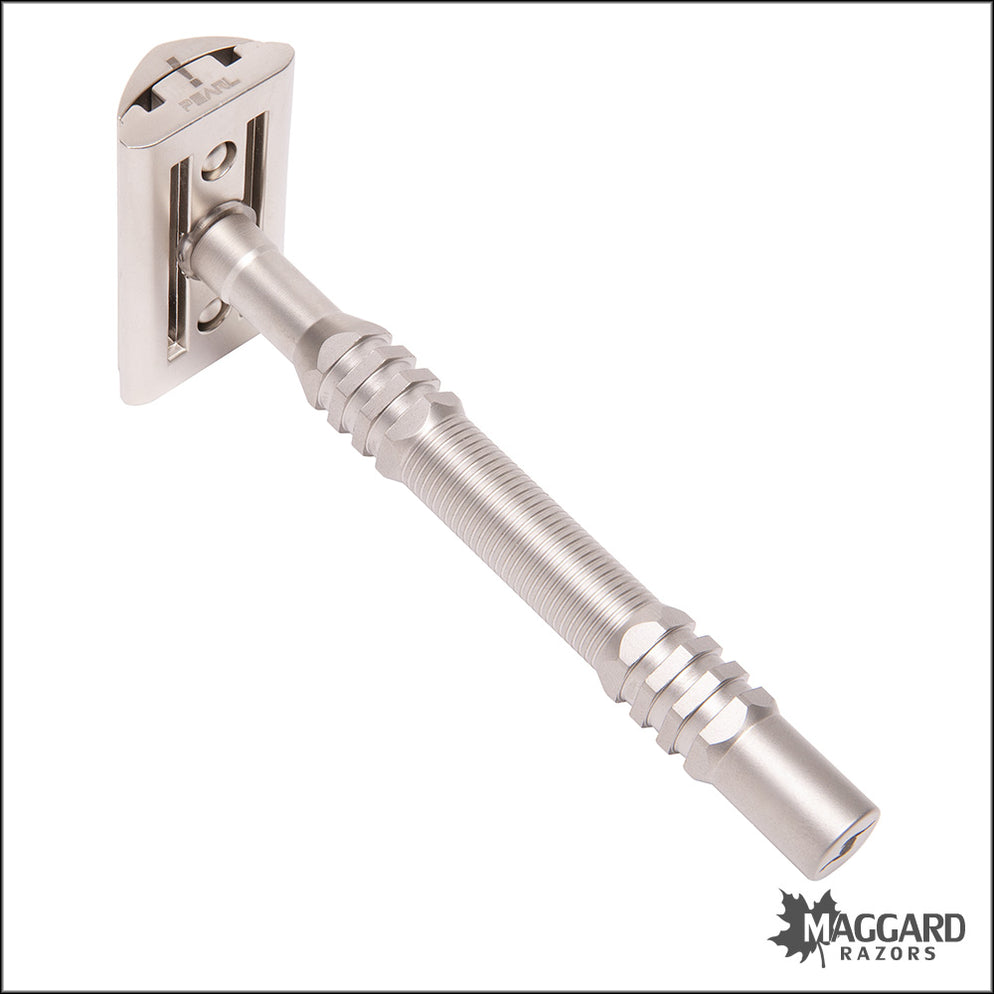 Magnum Razor Handle Pearl Shaving L-65 Semi-Slant DE Safety Razor with SS 316L Handle - Ma ...