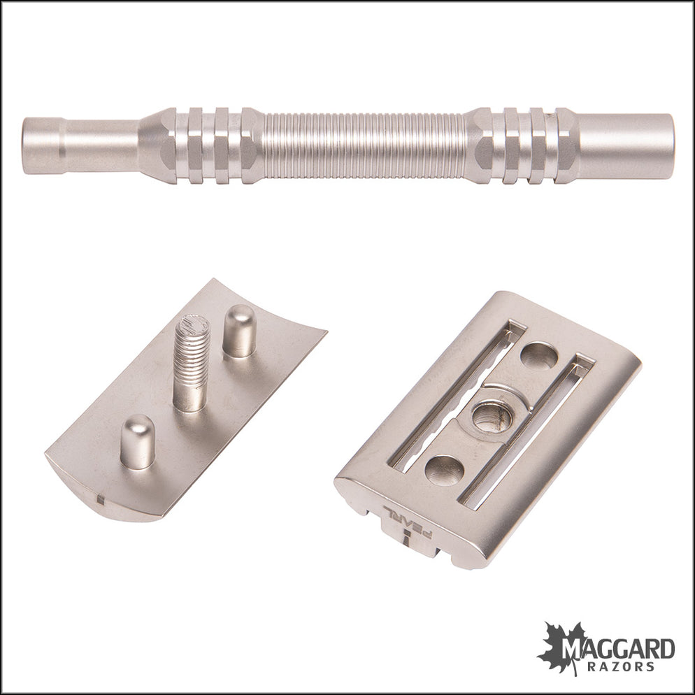 Pearl Shaving L-65 Semi-Slant DE Safety Razor with SS 316L Handle - Ma ...