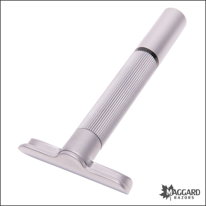 Pearl Shaving The Sleek Single Edge Safety Razor with Razor Stand and 20 Blades - Satin Finish