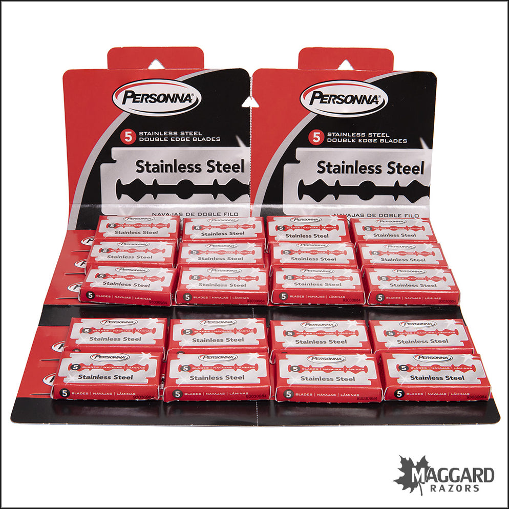 Personna Stainless Steel Double Edge Razor Blades, 100 Blades — Maggard ...