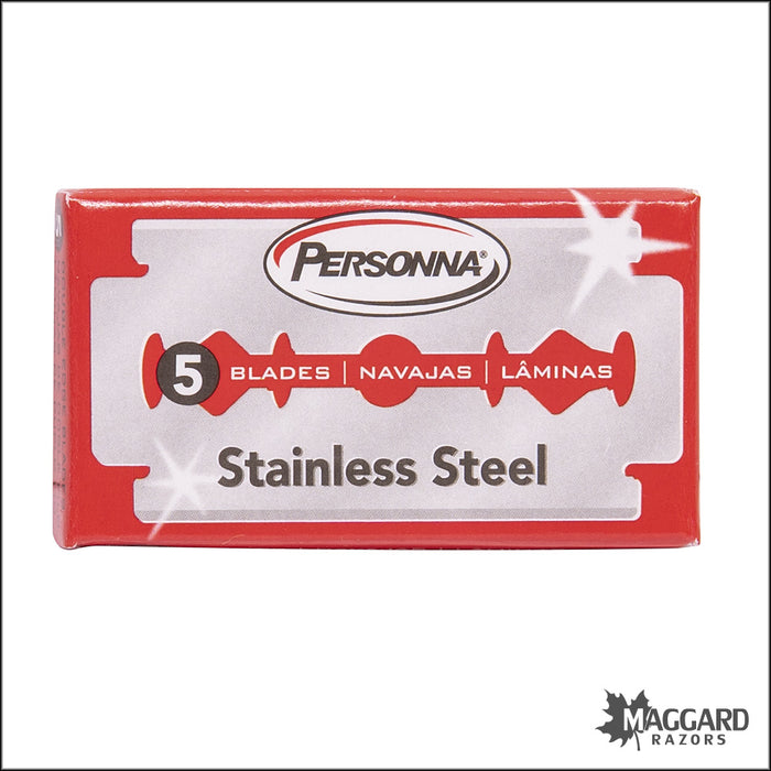 Personna Stainless Steel Double Edge Razor Blades, 5 Blades