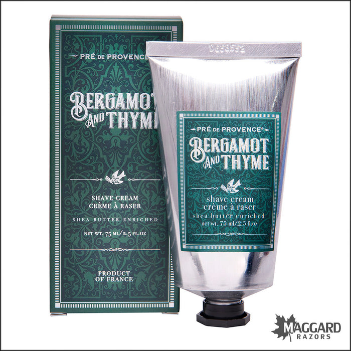 Pré de Provence Bergamot and Thyme with Shea Butter Shave Cream, 75ml Tube