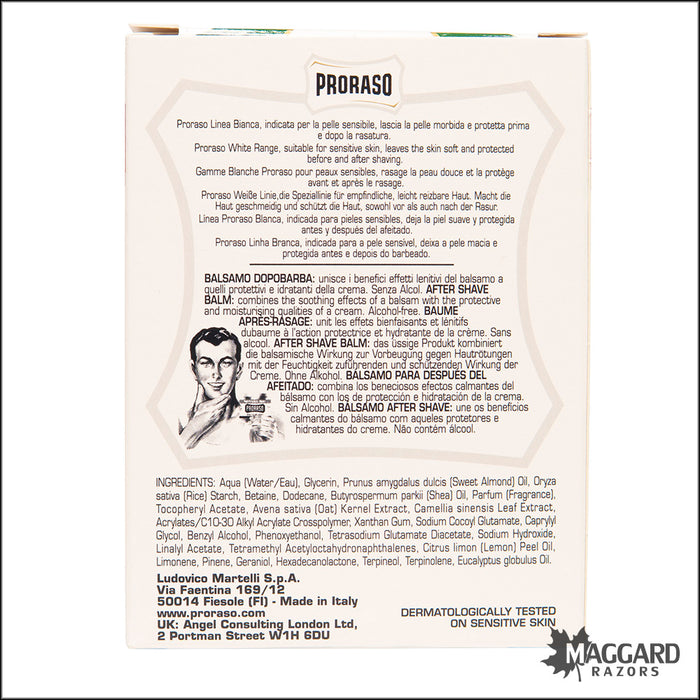 Proraso Green Tea and Oatmeal Aftershave Balm, 100ml