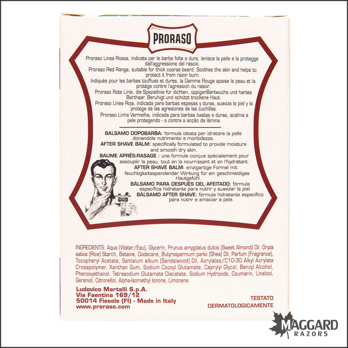 Proraso Sandalwood and Shea Oil Aftershave Balm, 100ml